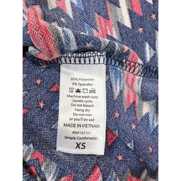 Lularoe Debbie Women's Long Sleeve Navy Blue Design Dress - Picture 7 of 7